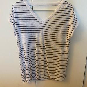 Gray and white striped shirt
